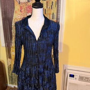 Chic Long Sleeve Navy Dress